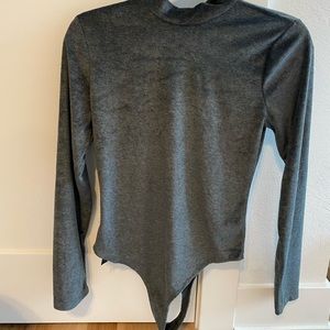 Urban Outfitters open back faux suede body suit